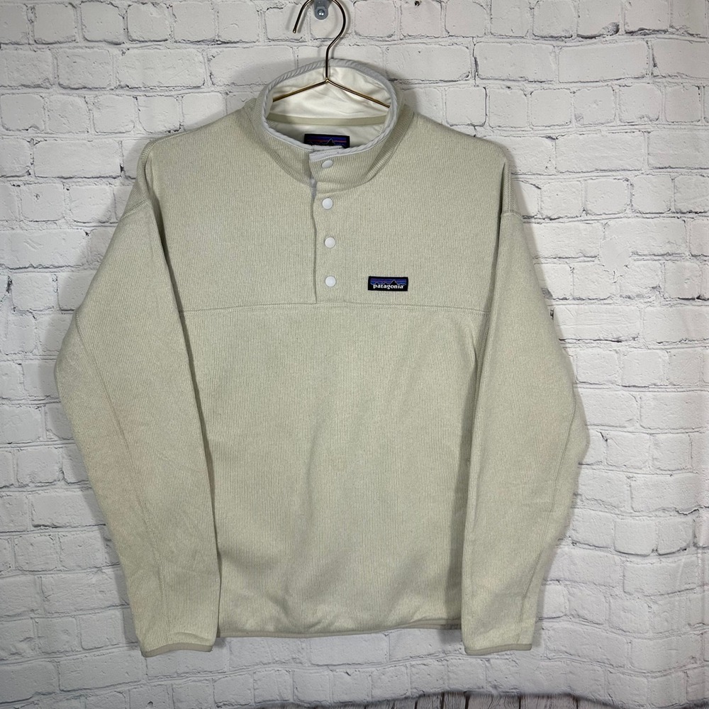Patagonia Better Sweater Quarter Snap Pullover Beige 26010FA17 Womens Medium